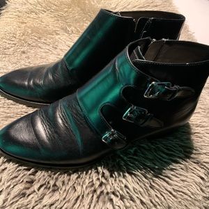 Michael Kors black leather ankle boots